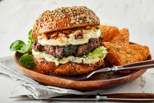 Cheese Burger & Fries - Irresistible Cheese Burger Paired with Crispy Fries!